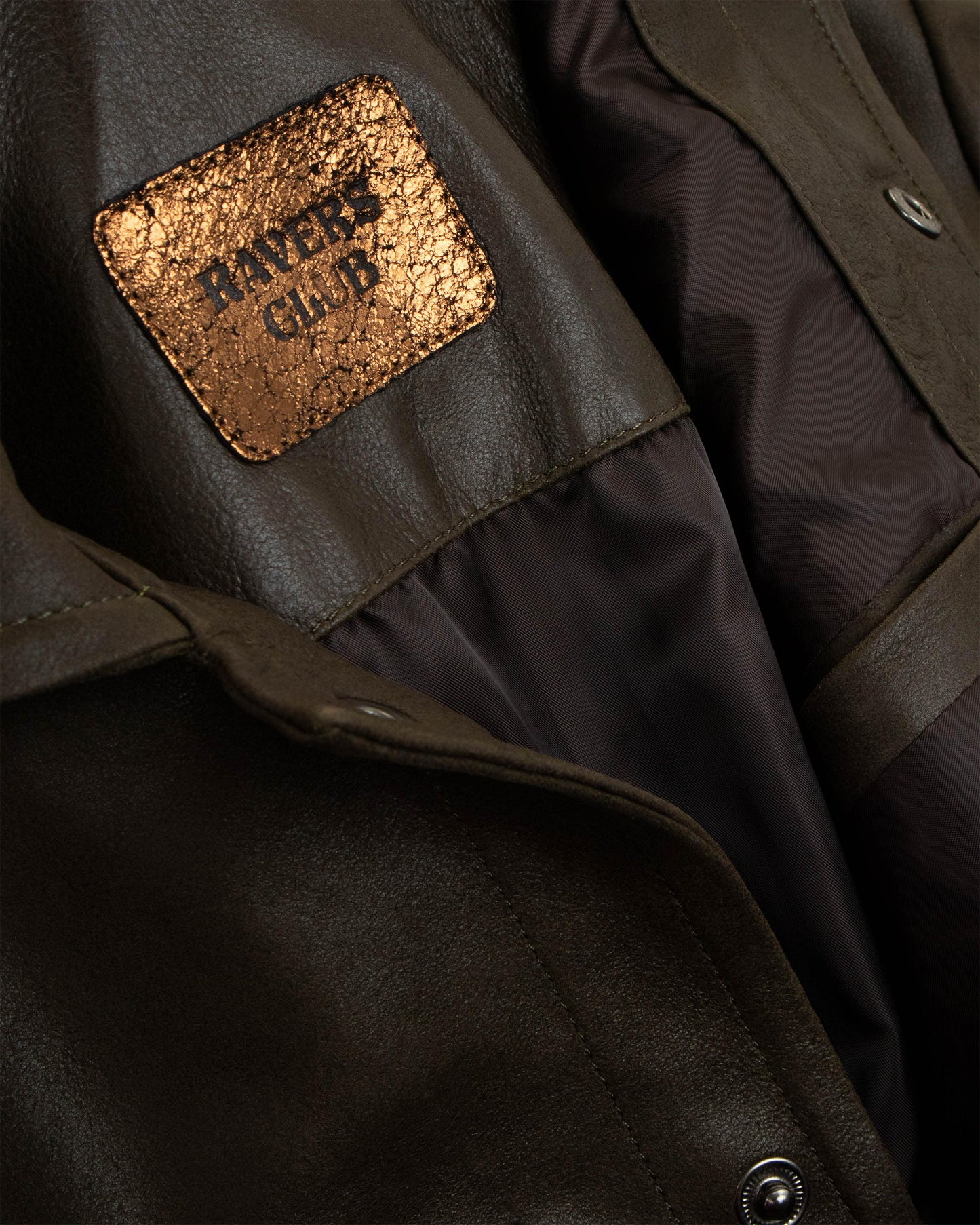 LEATHER JACKET IN MILITARY GREEN FOR MEN